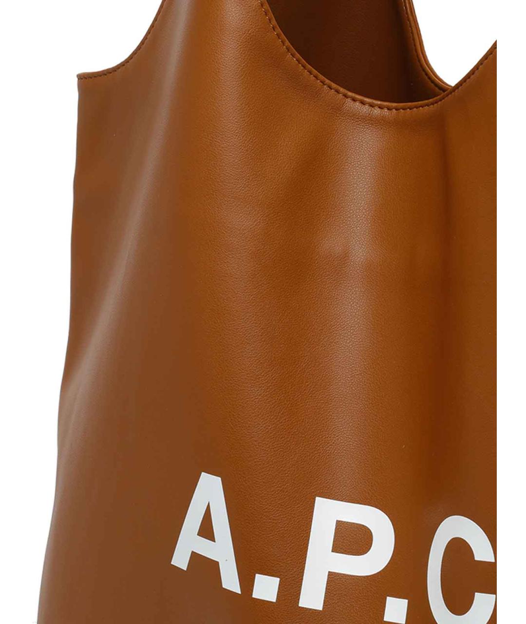 A.P.C. Коричневая сумка тоут из искусственной кожи, фото 4