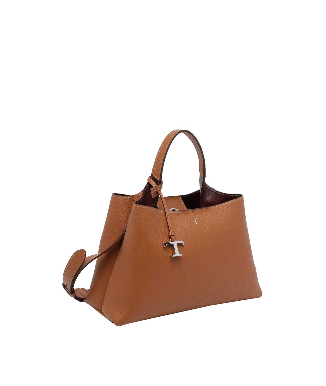 TOD'S Коричневая кожаная сумка тоут, фото 2