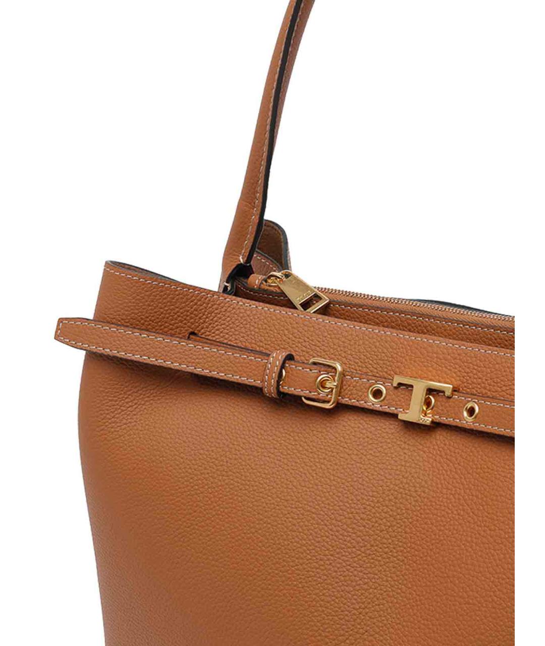 TOD'S Коричневая кожаная сумка тоут, фото 4