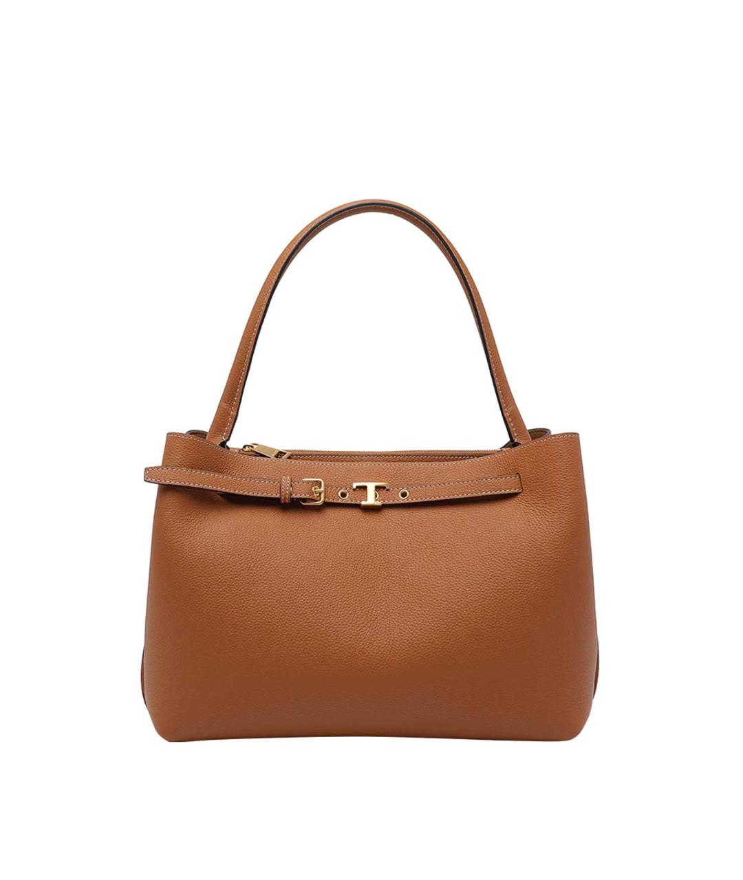 TOD'S Коричневая кожаная сумка тоут, фото 1