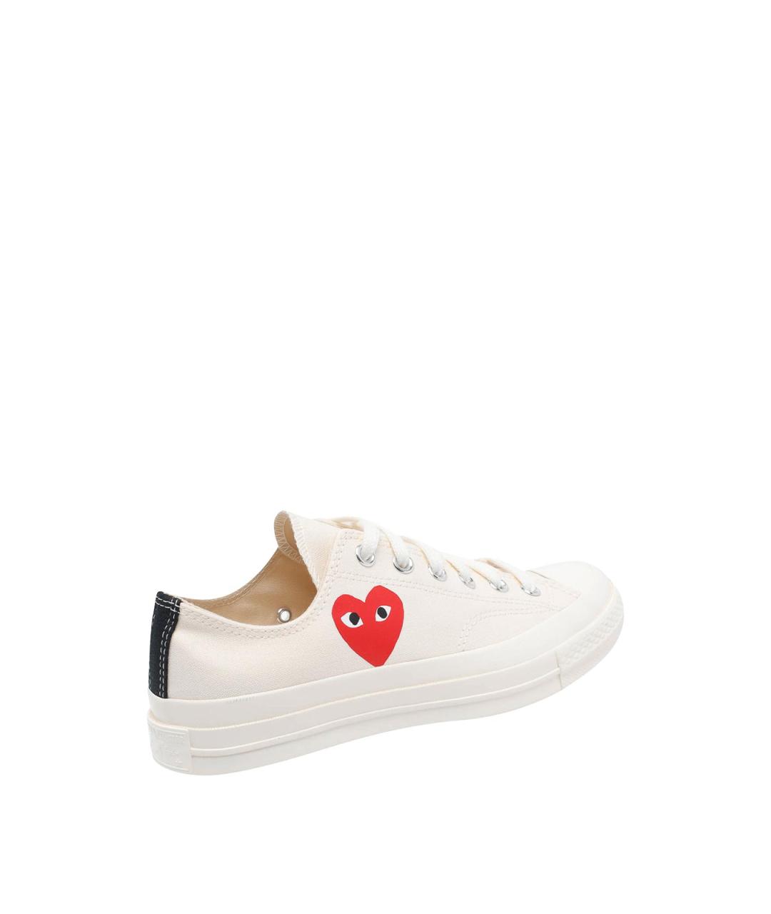 COMME DES GARÇONS PLAY Белые резиновые низкие кроссовки / кеды, фото 3
