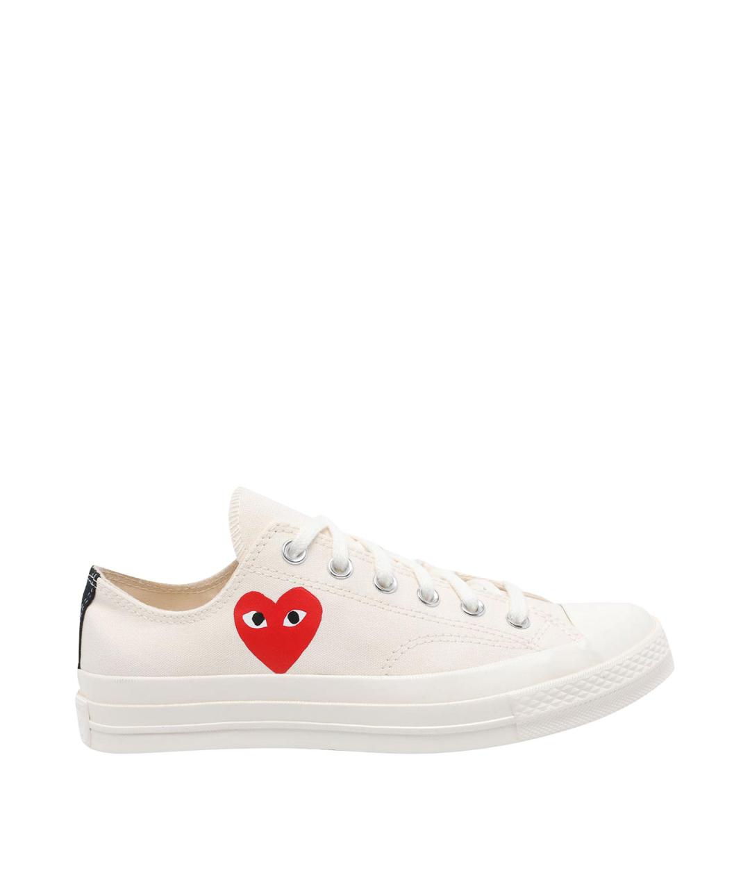 COMME DES GARÇONS PLAY Белые резиновые низкие кроссовки / кеды, фото 1