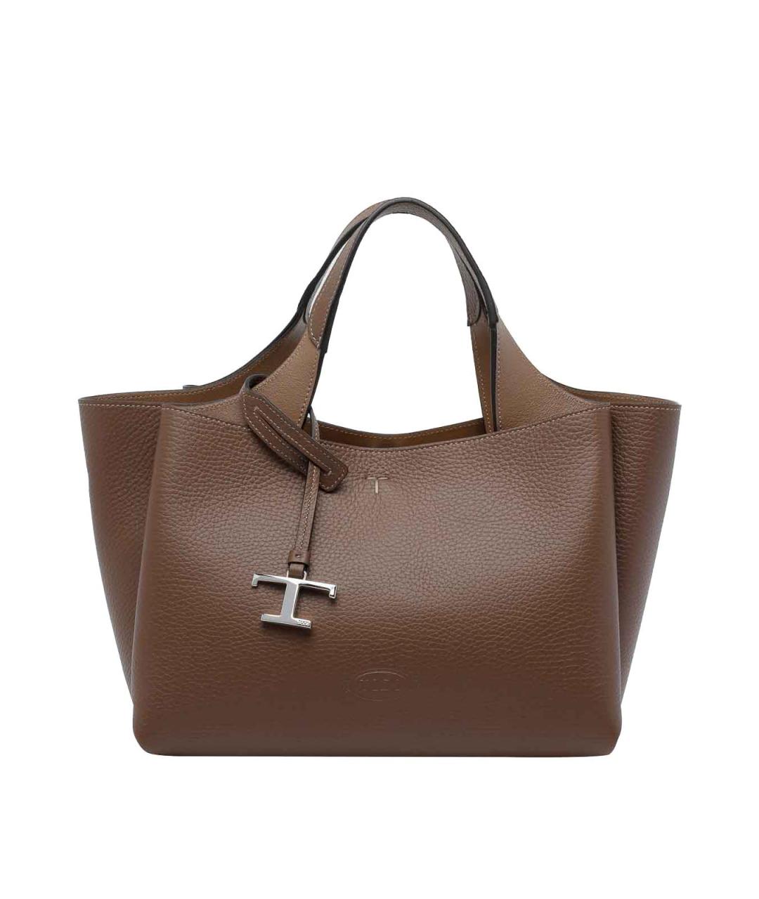 TOD'S Коричневая кожаная сумка тоут, фото 1