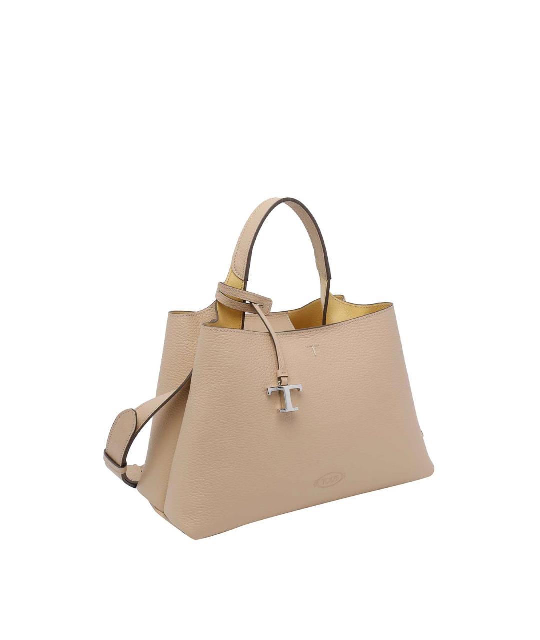 TOD'S Бежевая кожаная сумка тоут, фото 2