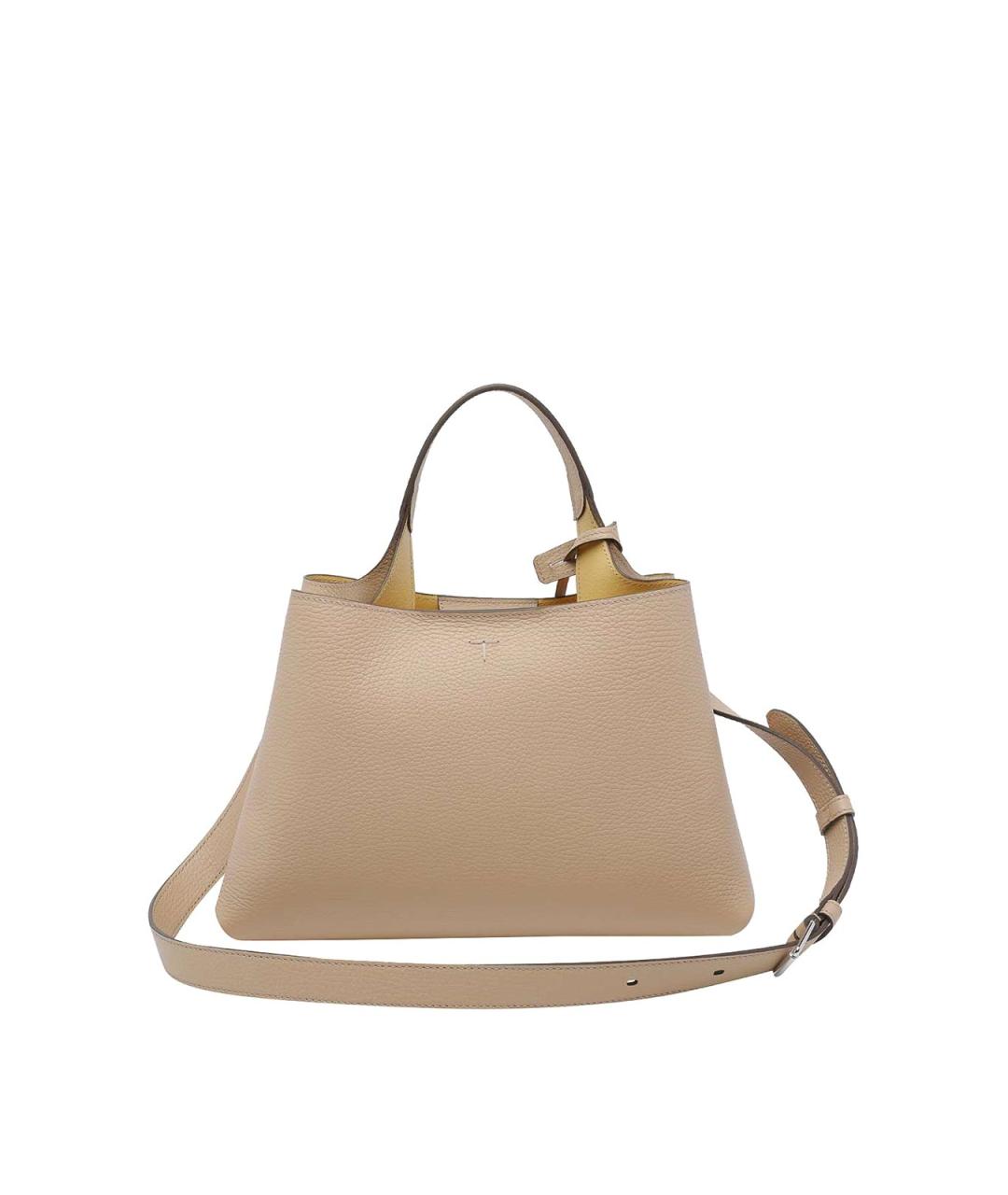 TOD'S Бежевая кожаная сумка тоут, фото 3