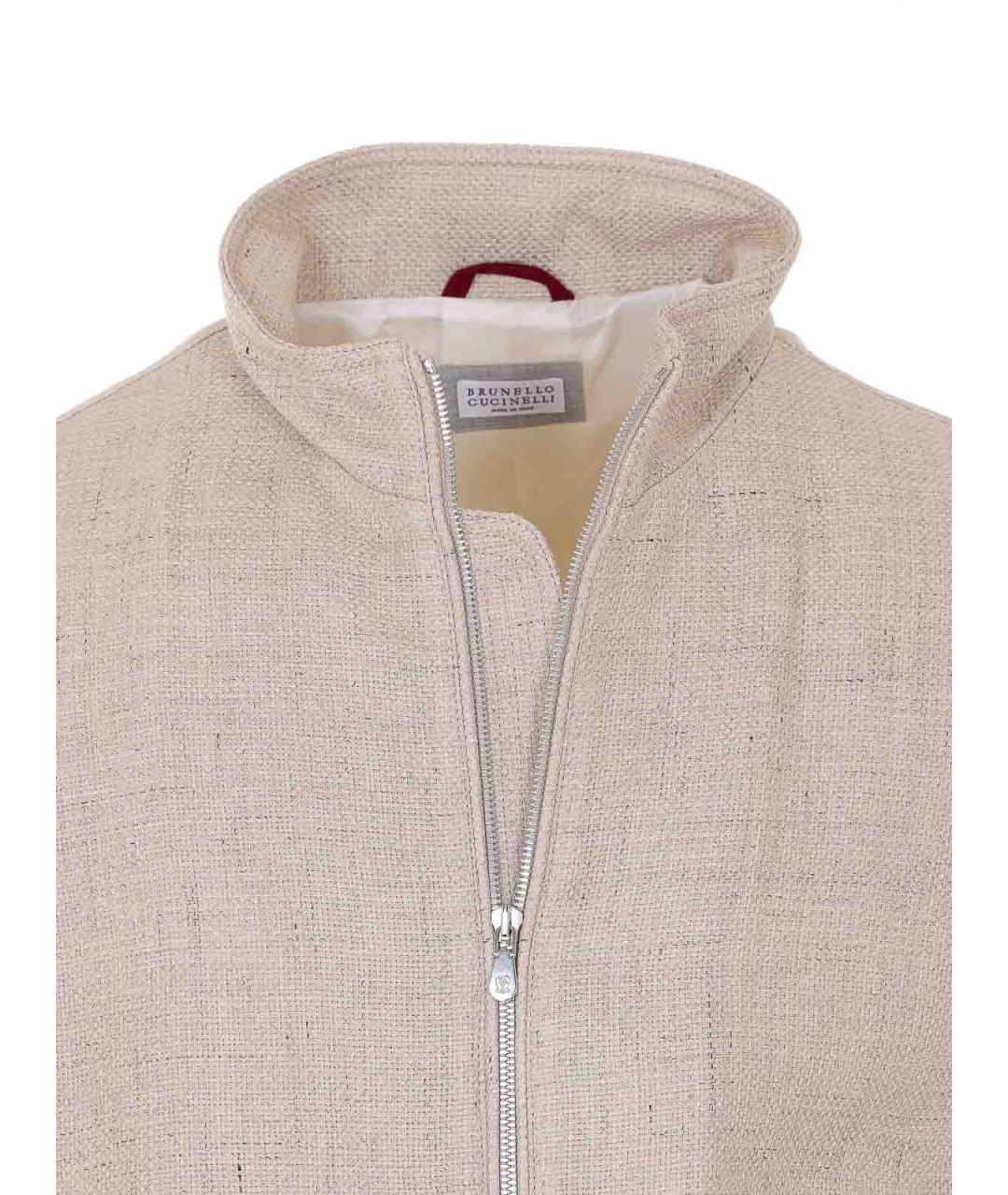 BRUNELLO CUCINELLI Бежевая шерстяная водолазка, фото 4