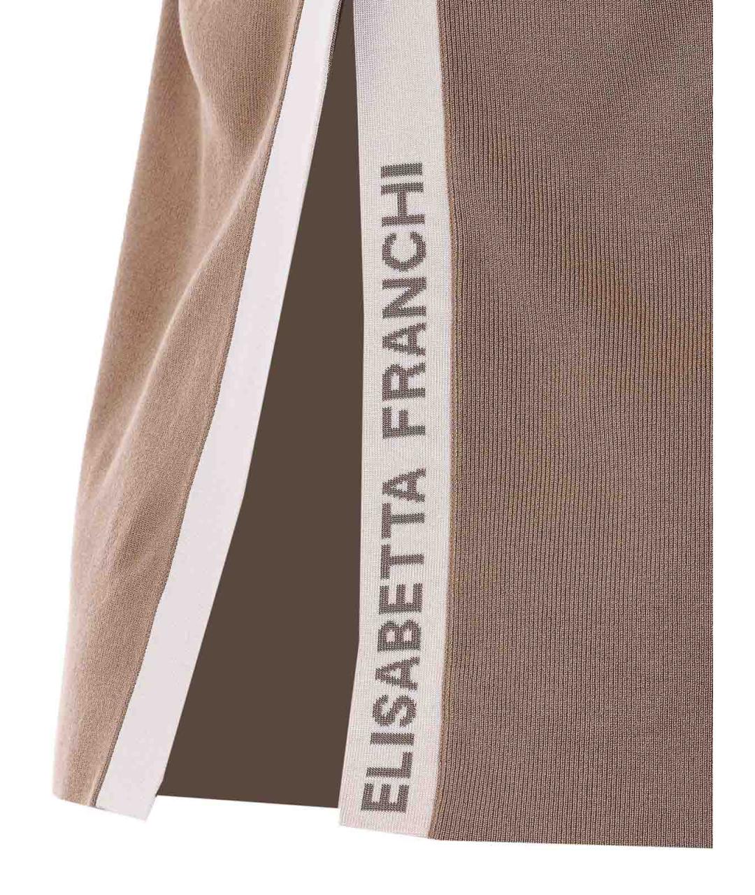 ELISABETTA FRANCHI Коричневая вискозная майка, фото 3