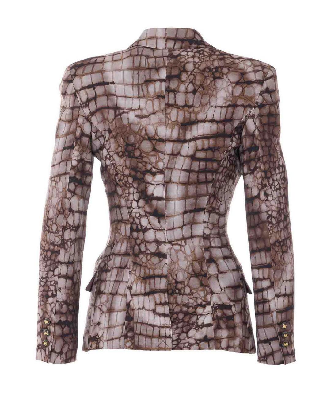 ELISABETTA FRANCHI Коричневая полиэстеровая куртка, фото 2