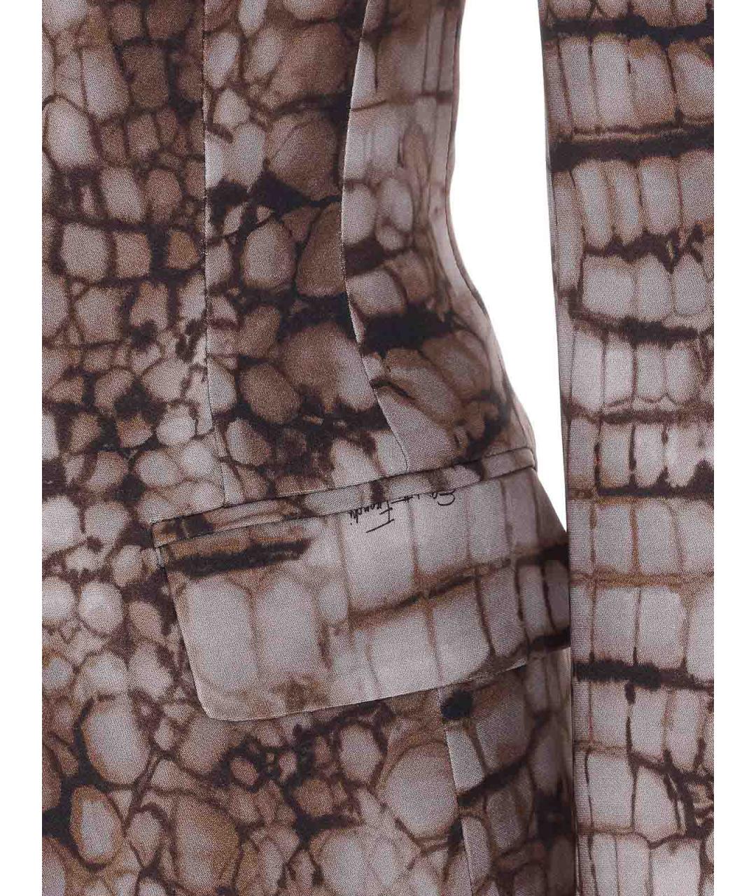 ELISABETTA FRANCHI Коричневая полиэстеровая куртка, фото 3