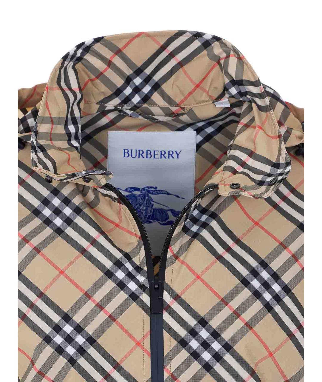 BURBERRY Бежевая полиэстеровая куртка, фото 4