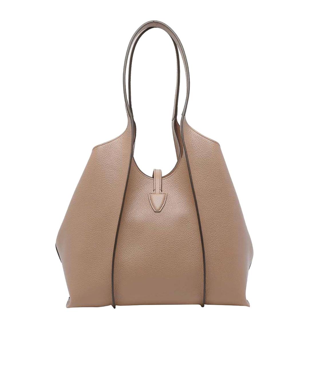 TOD'S Бежевая кожаная сумка тоут, фото 3
