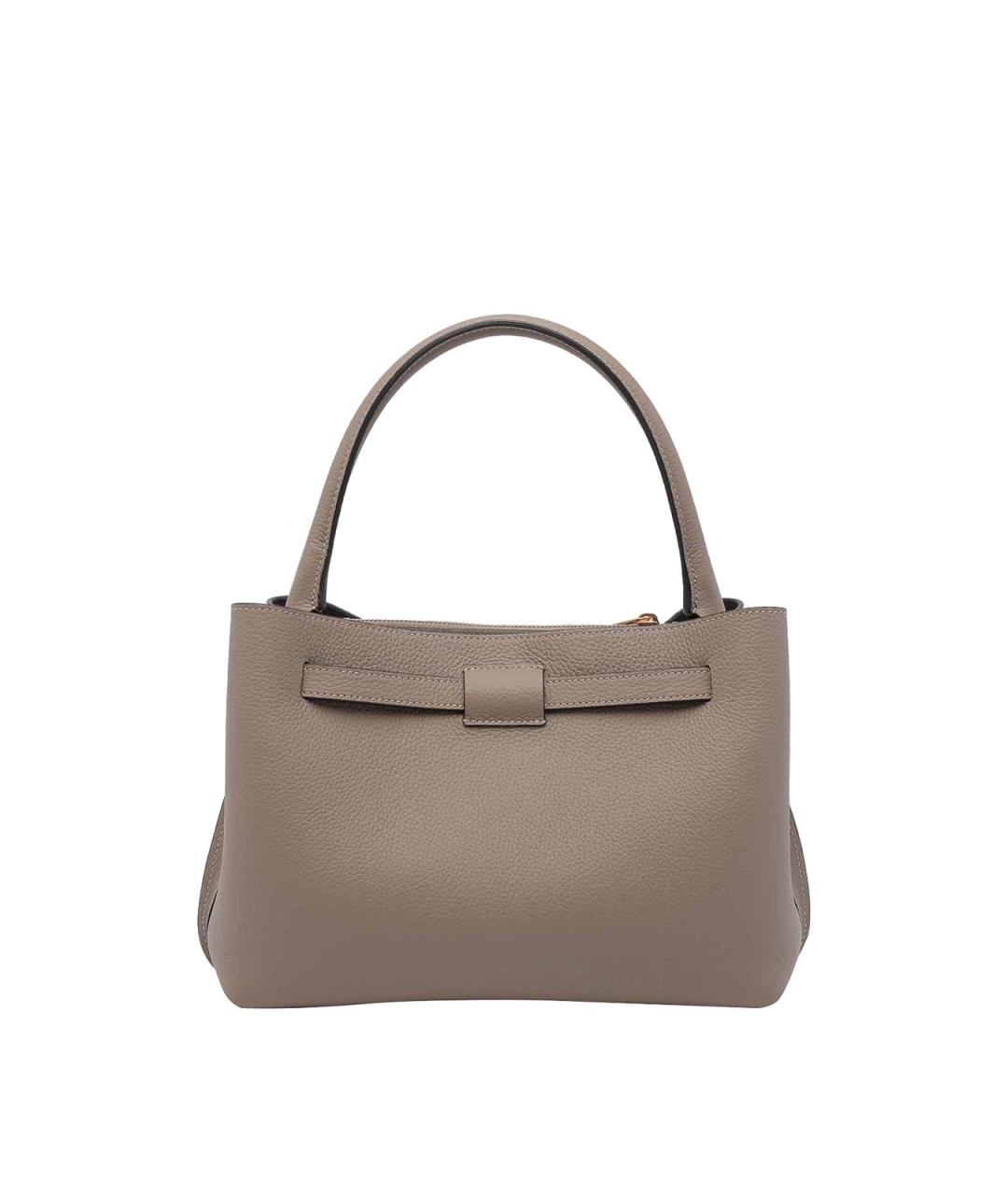 TOD'S Серая кожаная сумка тоут, фото 3