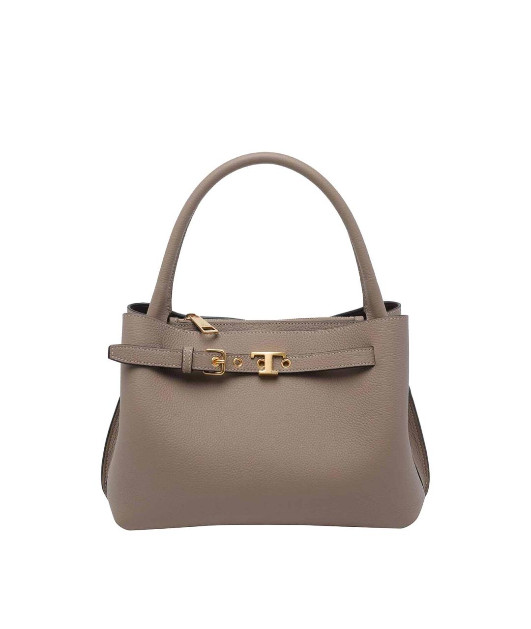 TOD'S Серая кожаная сумка тоут, фото 1