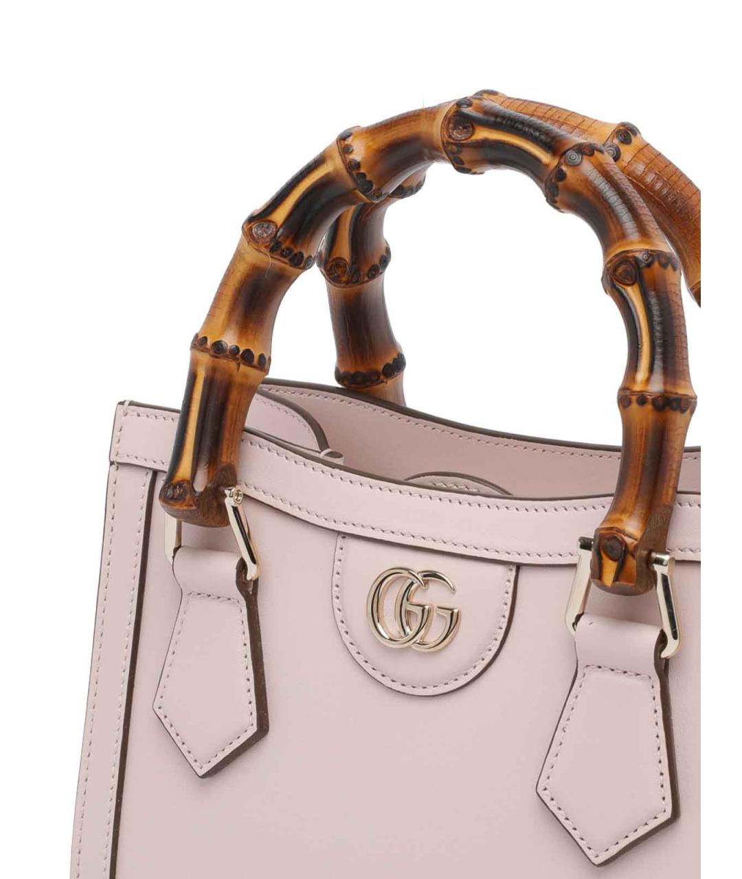 GUCCI Розовая кожаная сумка тоут, фото 4