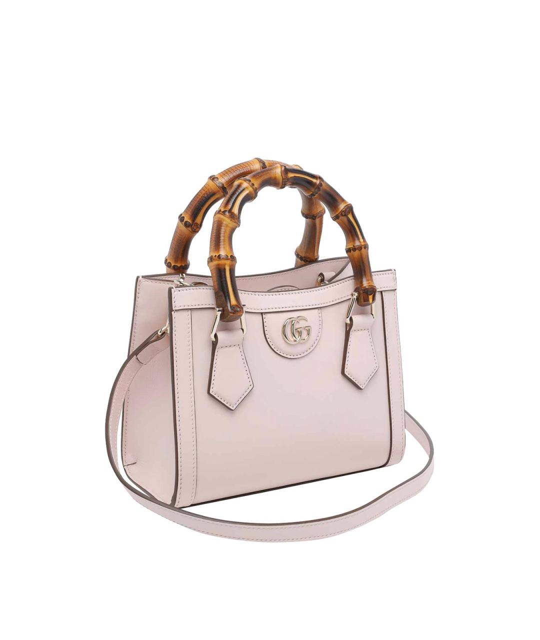 GUCCI Розовая кожаная сумка тоут, фото 2