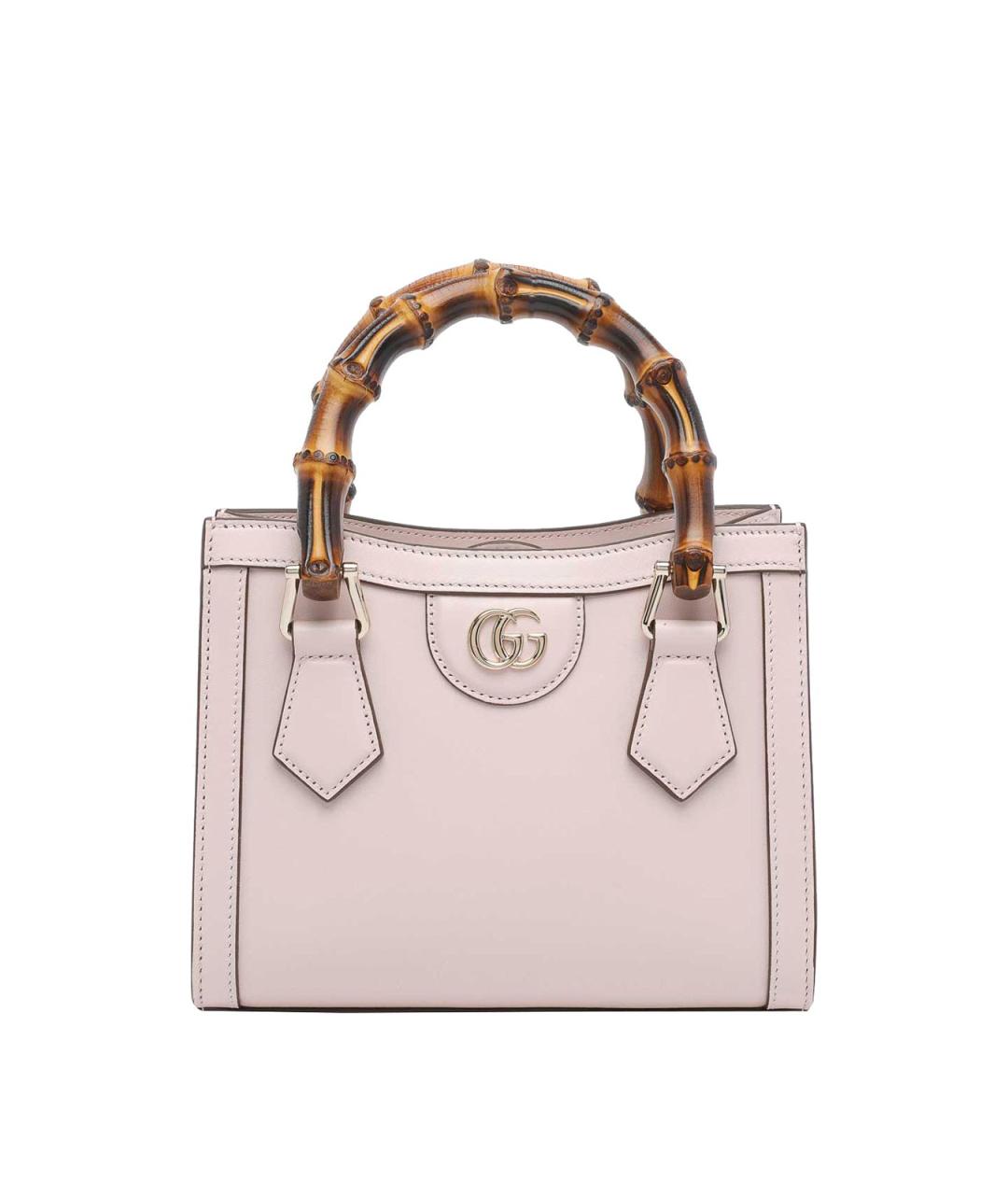 GUCCI Розовая кожаная сумка тоут, фото 1