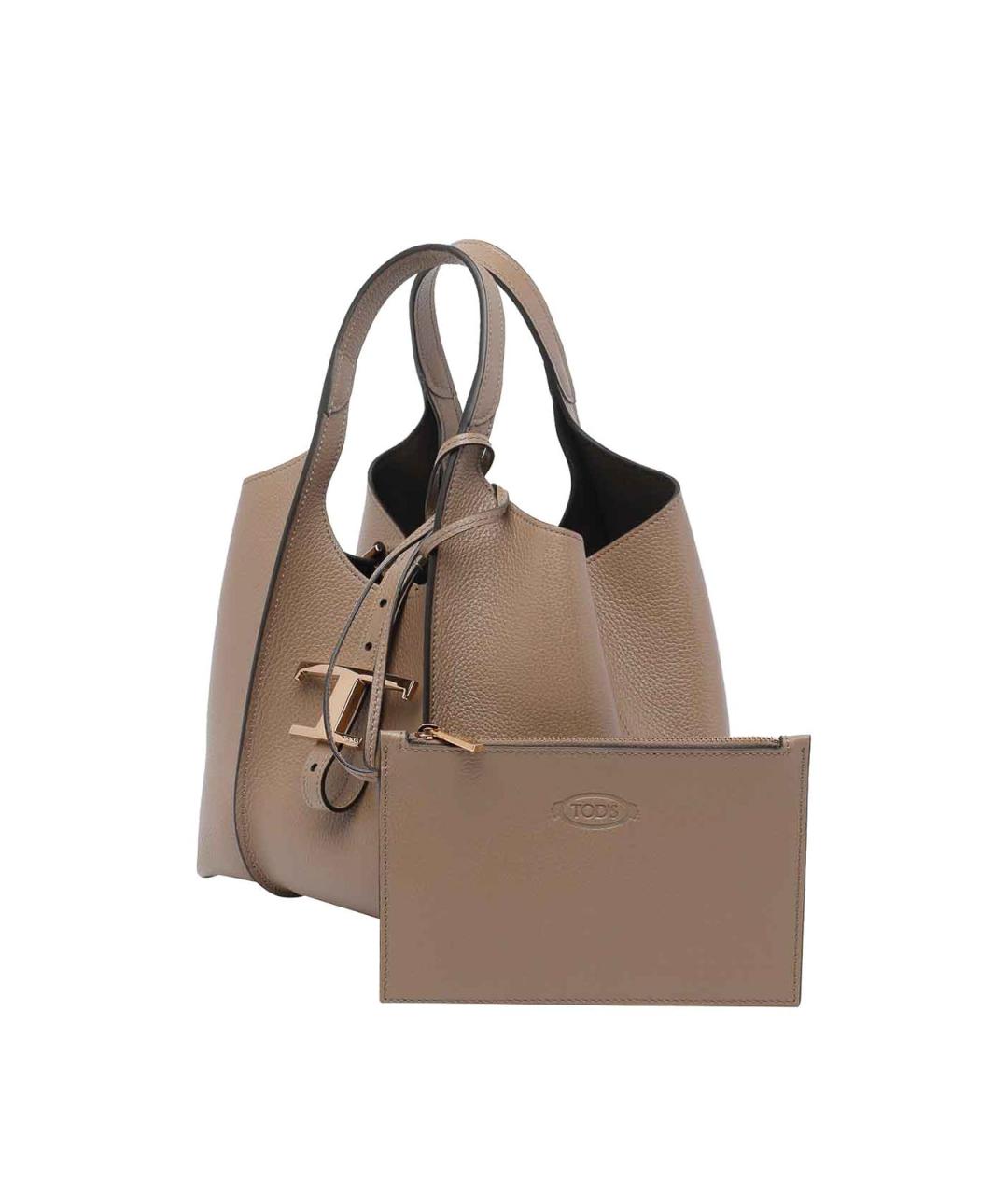 TOD'S Коричневая кожаная сумка тоут, фото 4