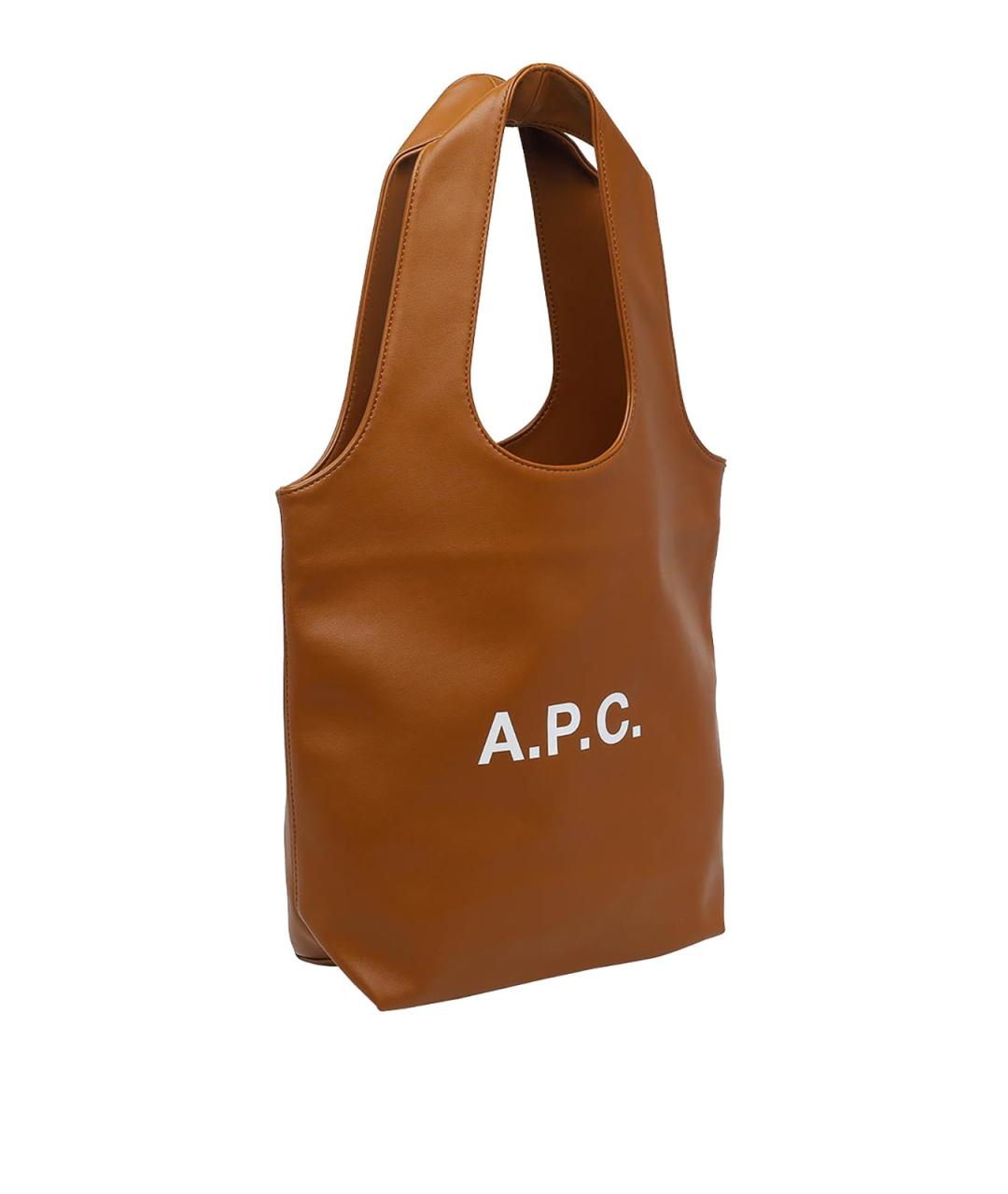 A.P.C. Коричневая сумка тоут из искусственной кожи, фото 2