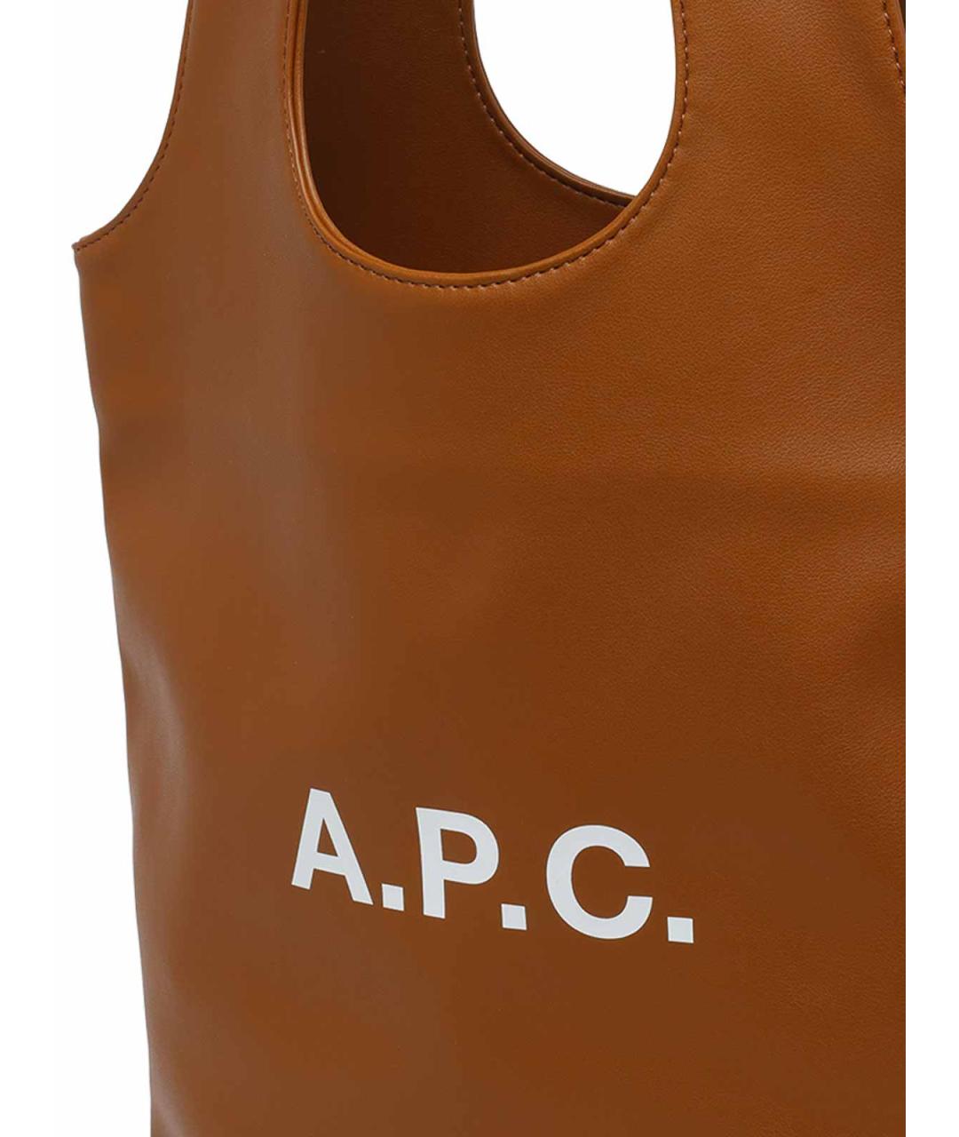 A.P.C. Коричневая сумка тоут из искусственной кожи, фото 4