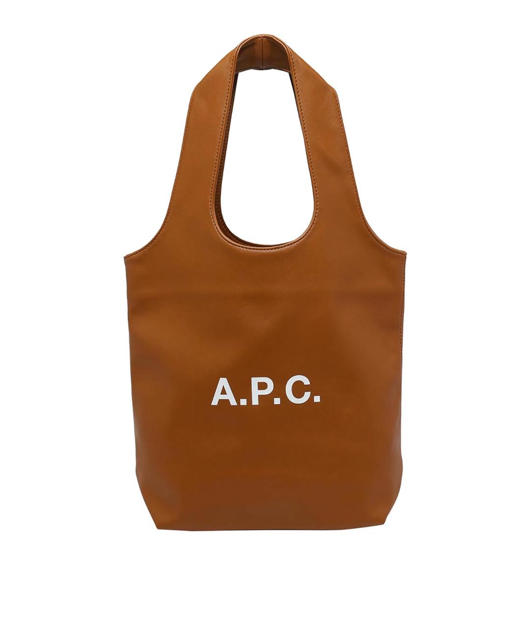A.P.C. Коричневая сумка тоут из искусственной кожи, фото 1