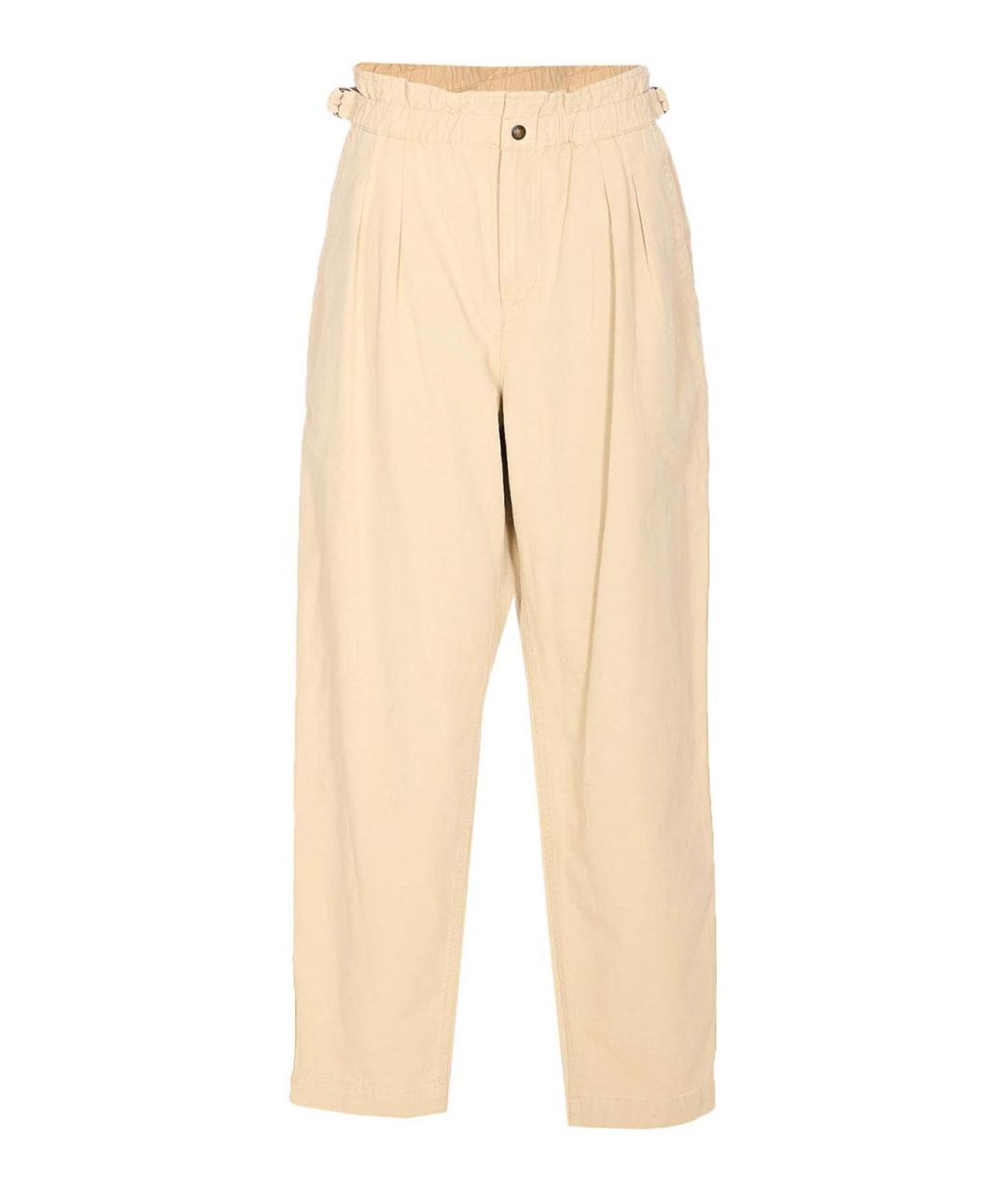 ISABEL MARANT Бежевые хлопковые прямые брюки, фото 1
