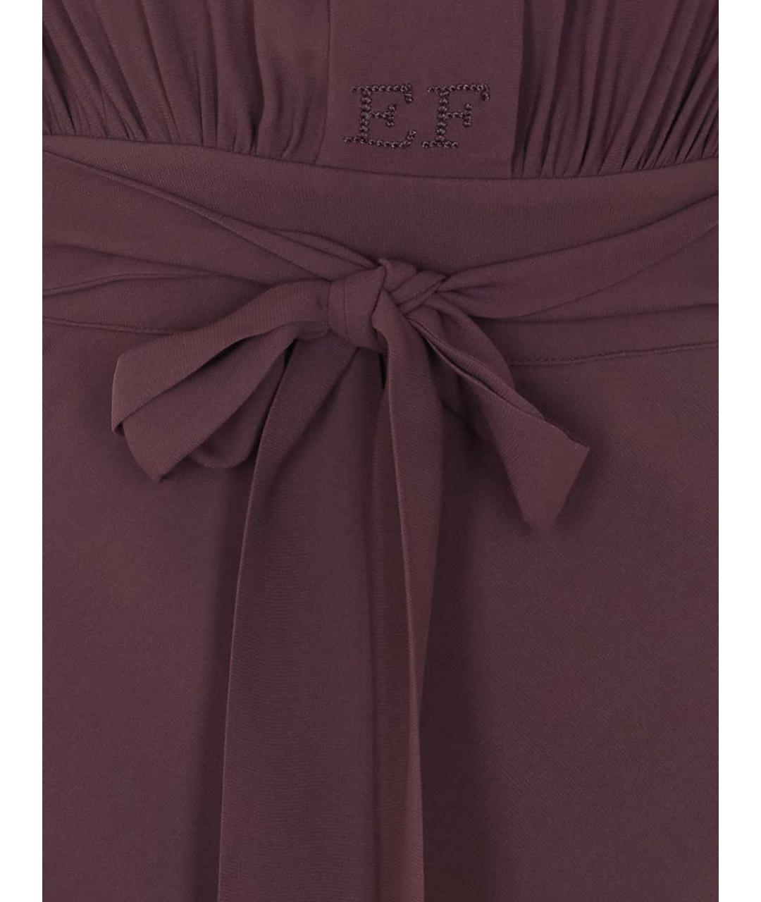 ELISABETTA FRANCHI Коричневое вискозное повседневное платье, фото 4