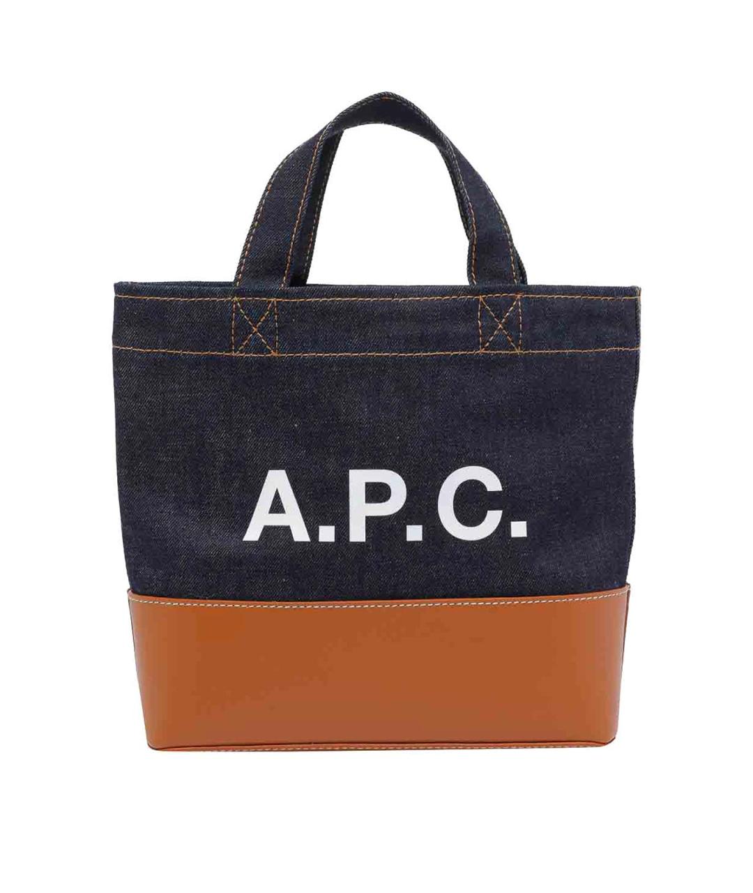 A.P.C. Синяя хлопковая сумка тоут, фото 1