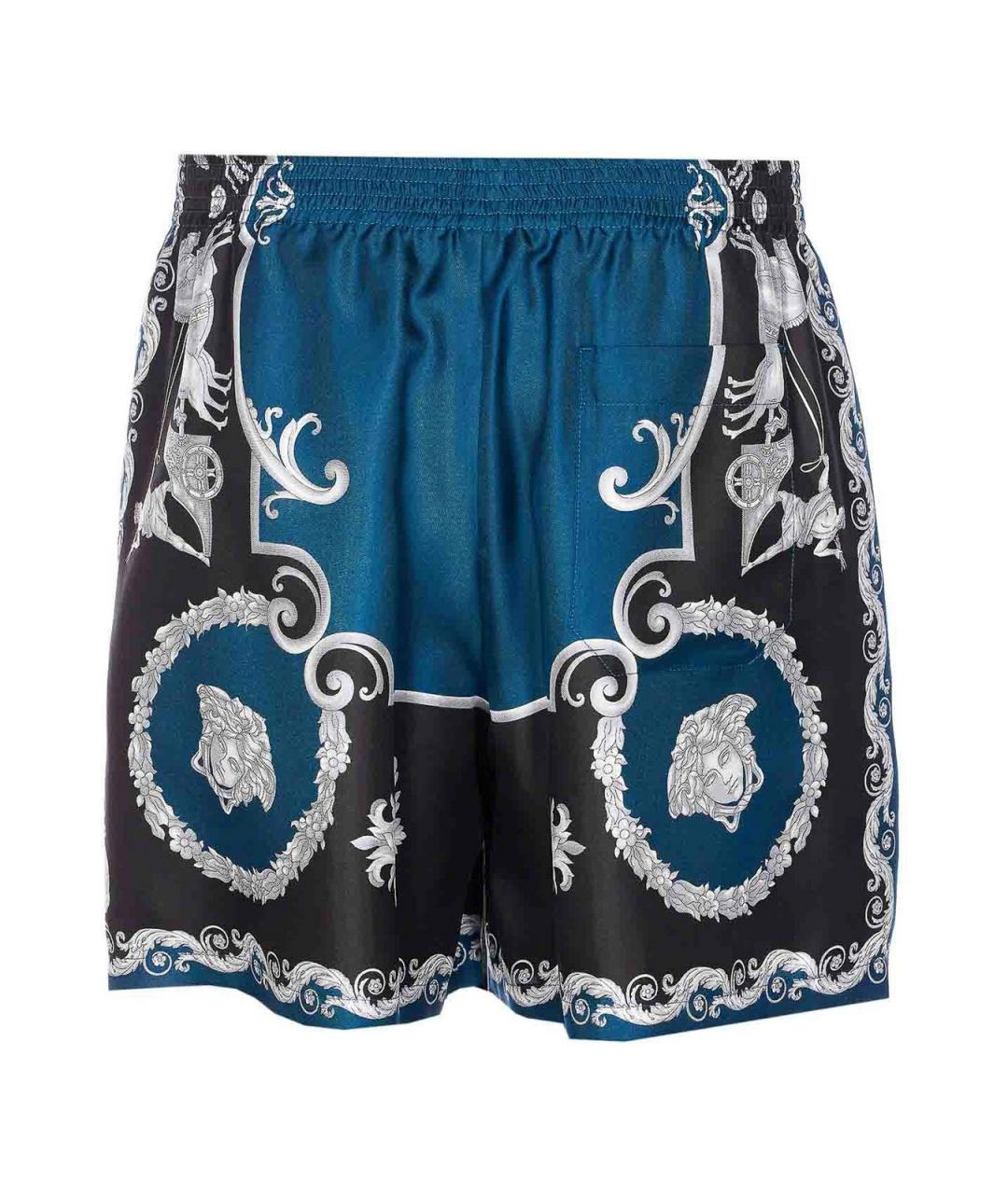 VERSACE Синие вискозные шорты, фото 2