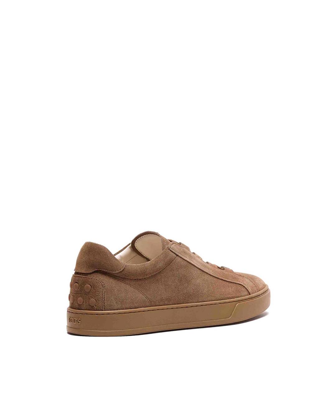 TOD'S Коричневые замшевые низкие кроссовки / кеды, фото 2