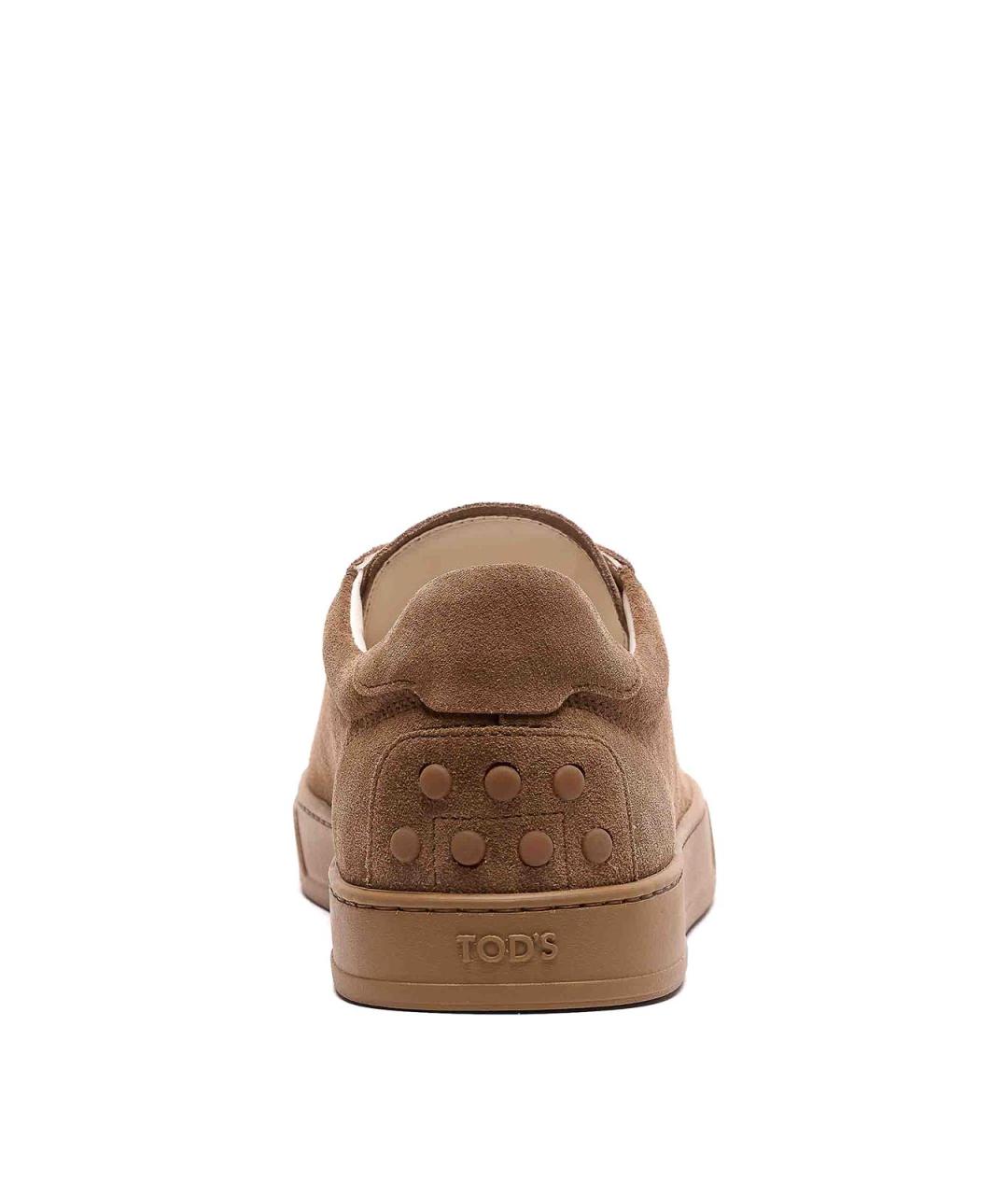 TOD'S Коричневые замшевые низкие кроссовки / кеды, фото 3