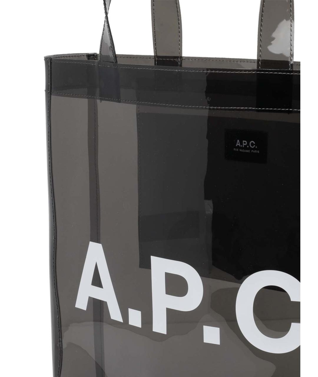 A.P.C. Черная сумка тоут из искусственной кожи, фото 4