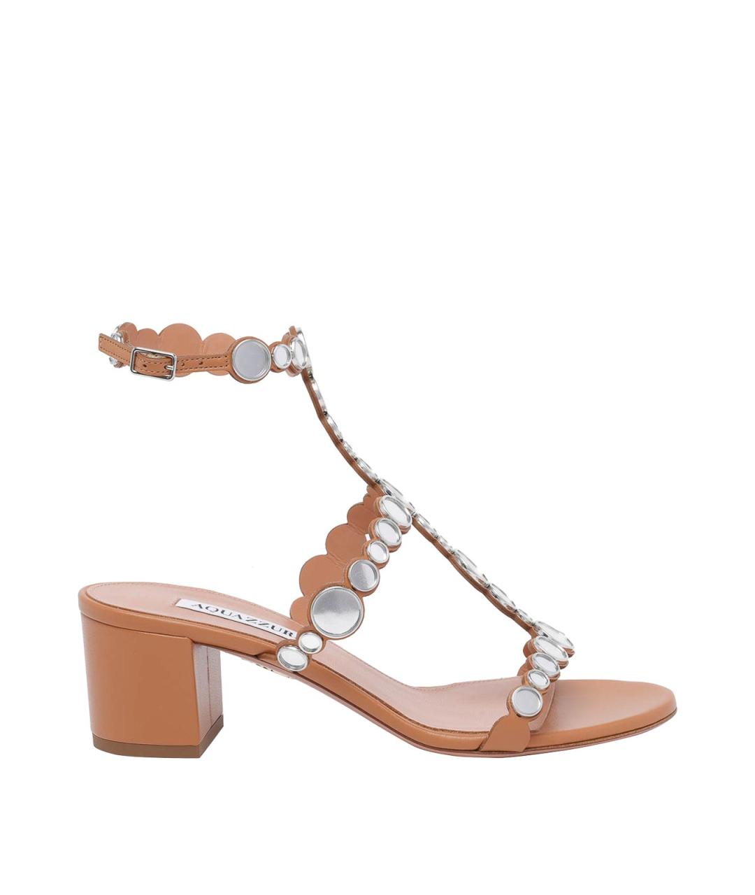 AQUAZZURA Коричневые кожаные туфли, фото 1