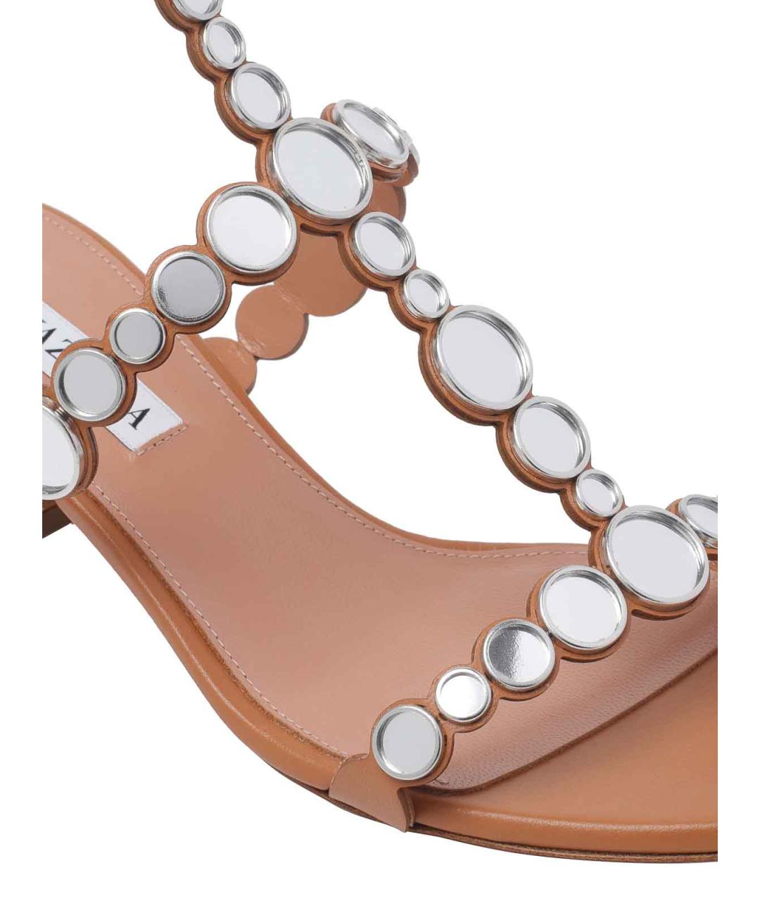 AQUAZZURA Коричневые кожаные туфли, фото 4