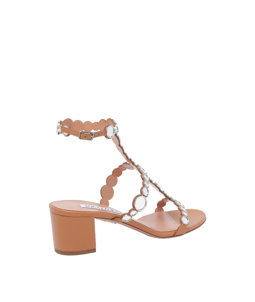 AQUAZZURA Коричневые кожаные туфли, фото 3