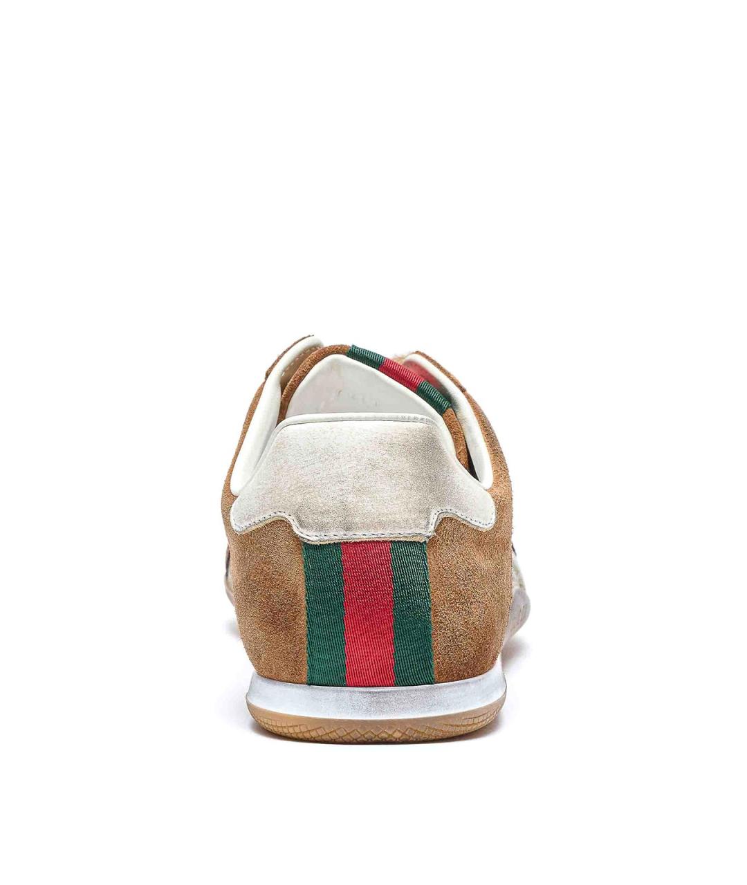 GUCCI Коричневые замшевые низкие кроссовки / кеды, фото 3