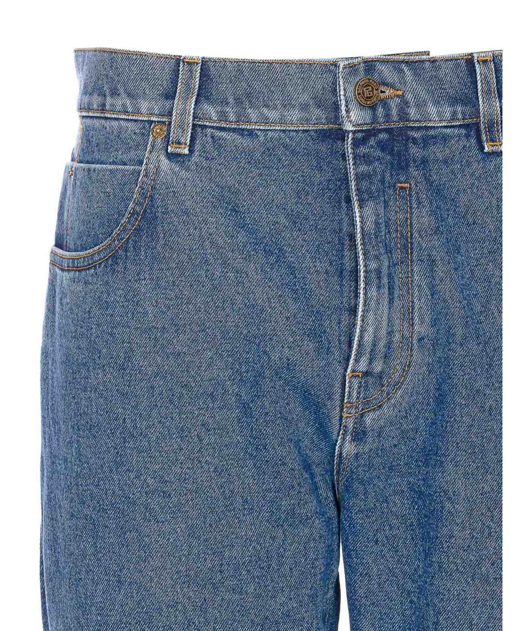 BALMAIN Синие хлопковые прямые джинсы, фото 4