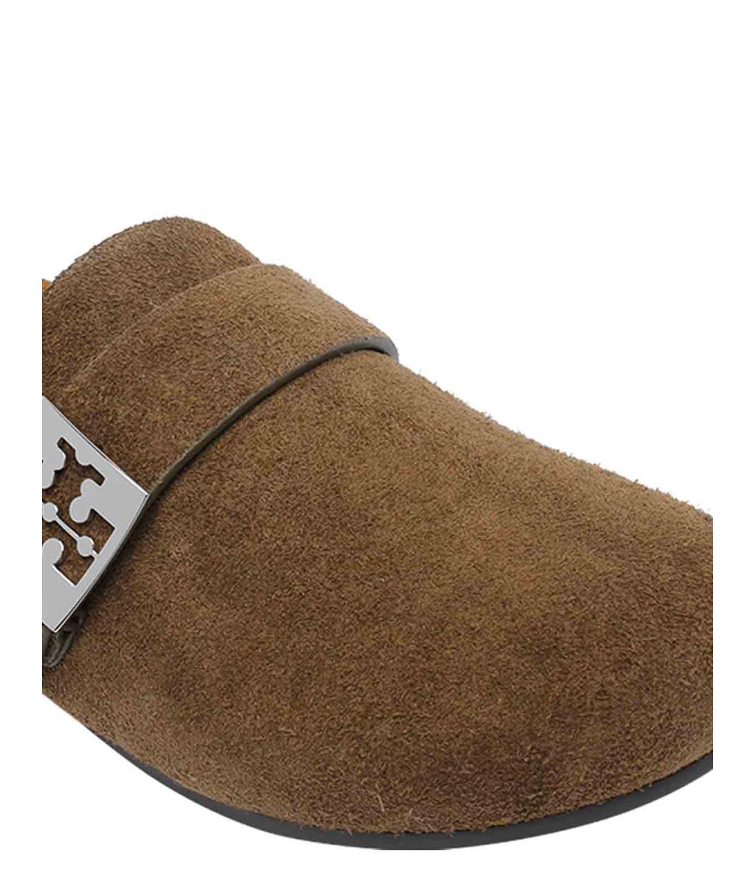 TORY BURCH Коричневые замшевые мюли, фото 4