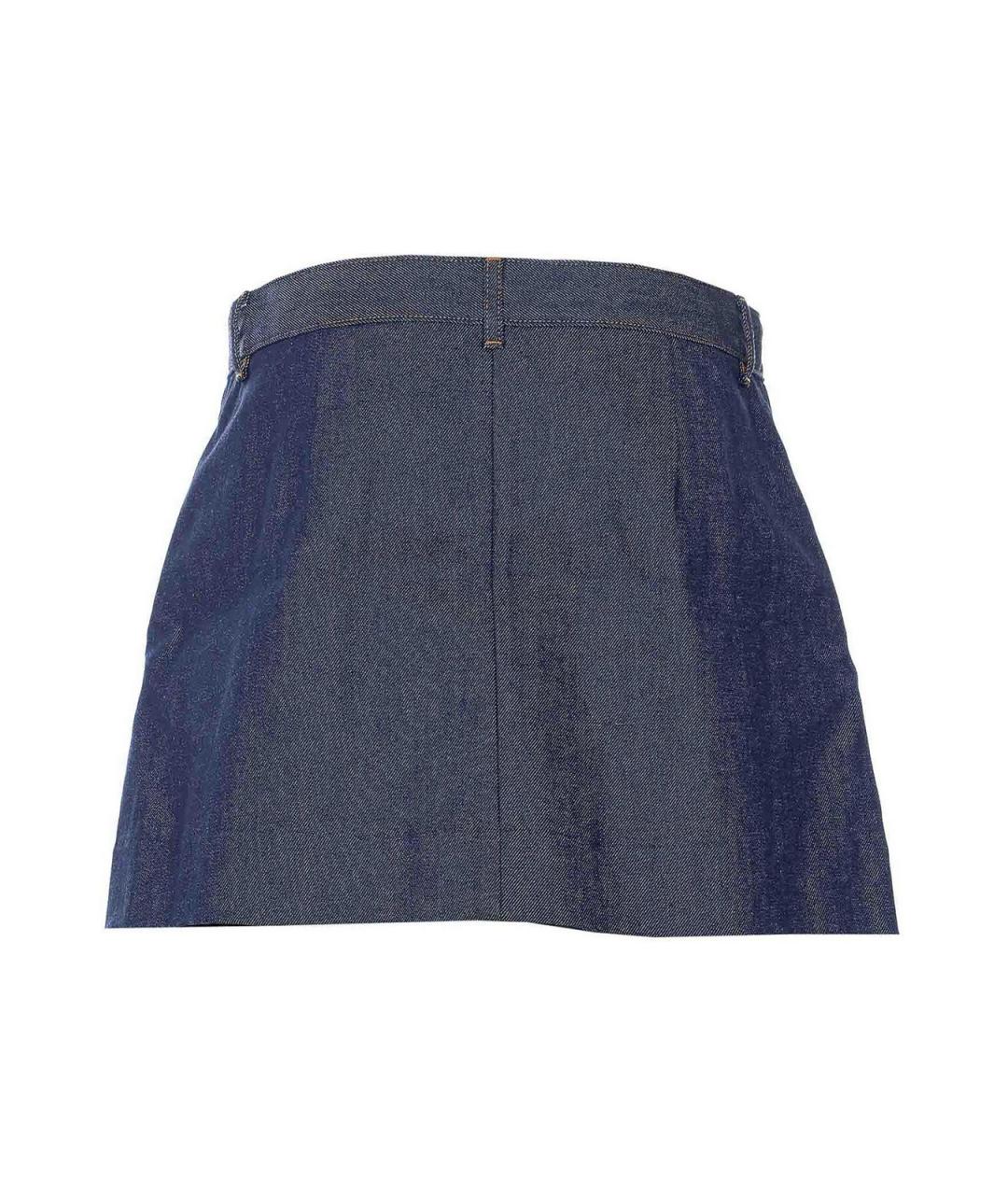 A.P.C. Синяя хлопковая юбка мини, фото 2