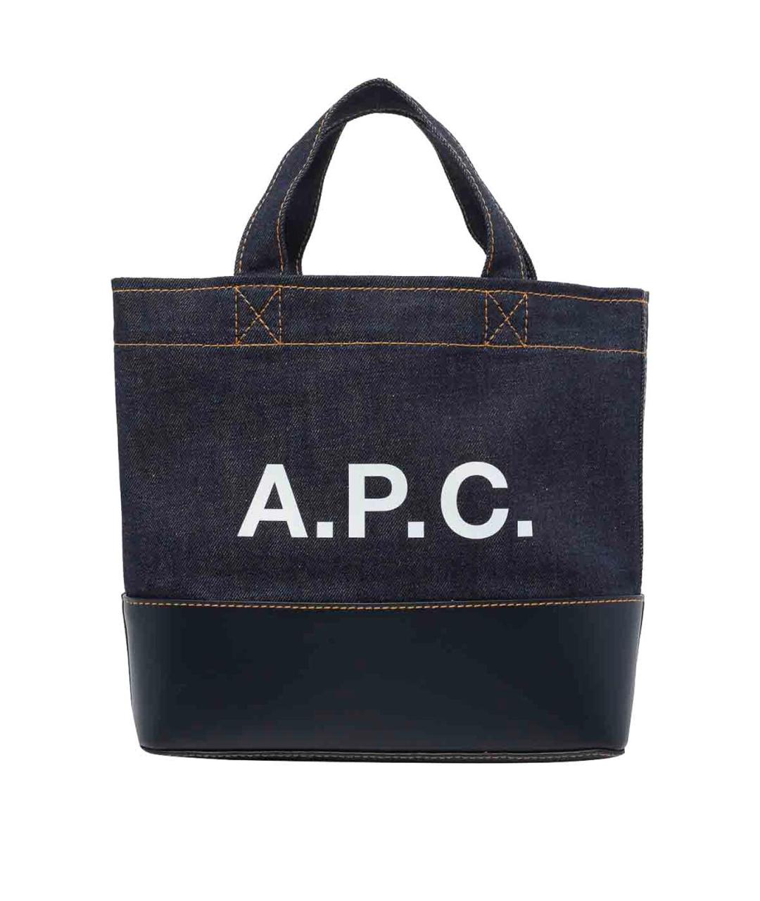 A.P.C. Синяя хлопковая сумка тоут, фото 1