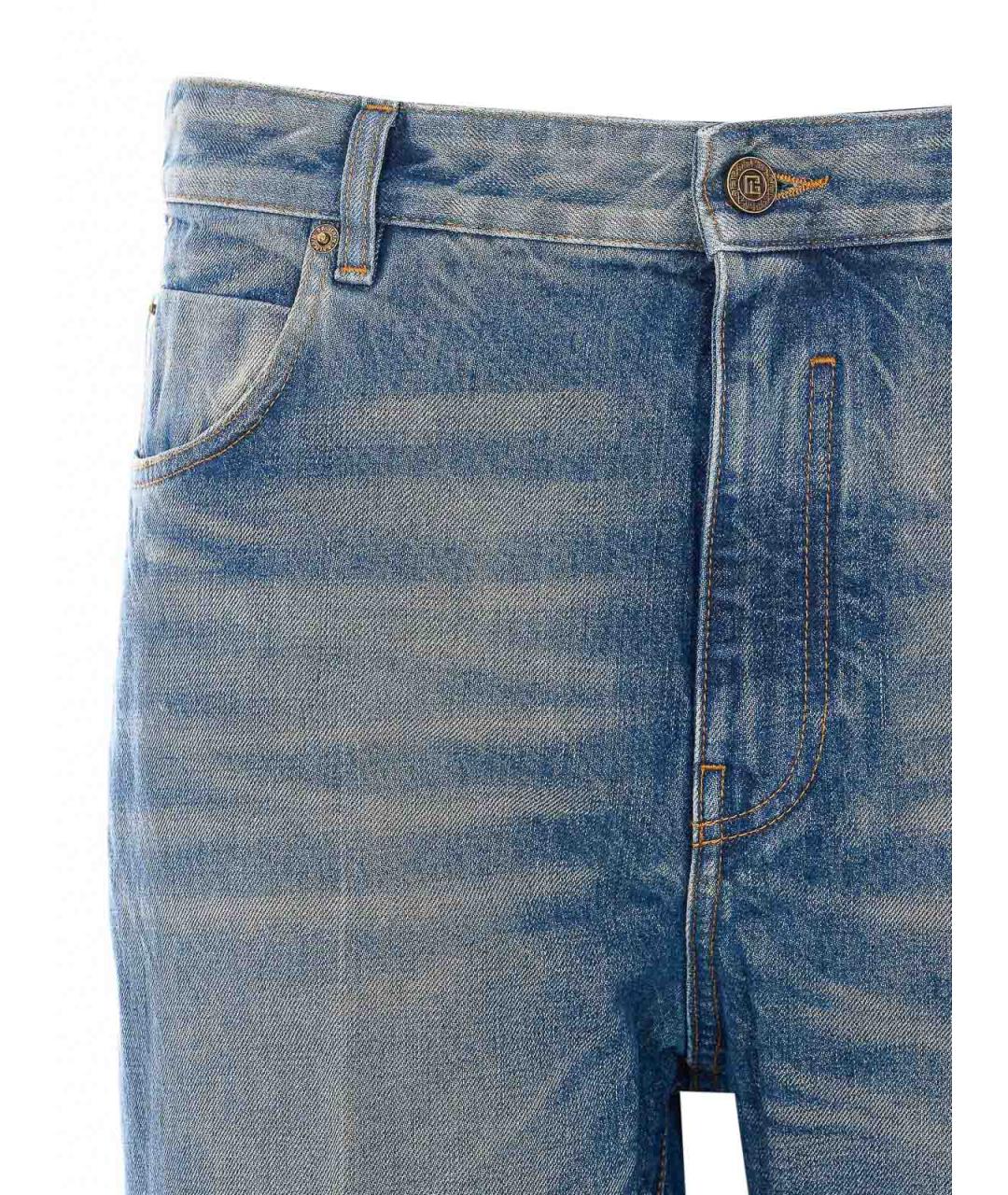 BALMAIN Синие хлопковые прямые джинсы, фото 4