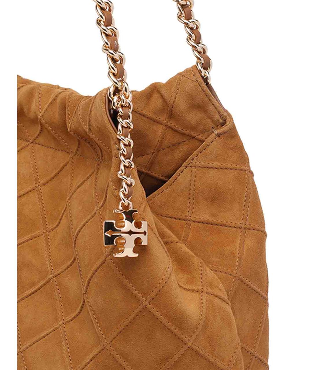 TORY BURCH Коричневая замшевая сумка через плечо, фото 4