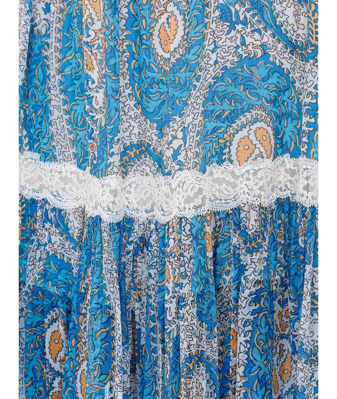 ETRO Синяя полиэстеровая юбка миди, фото 3