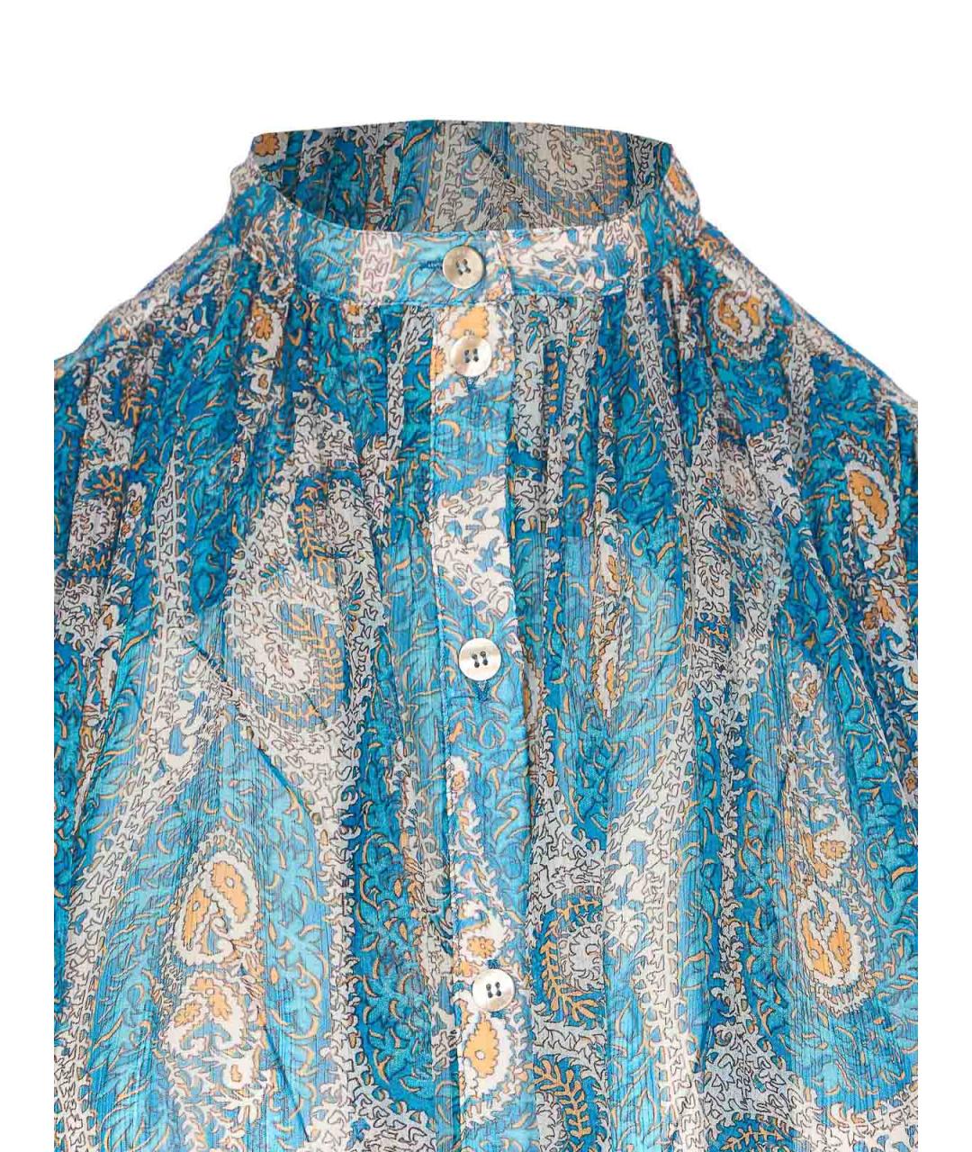 ETRO Синяя шелковая рубашка, фото 4