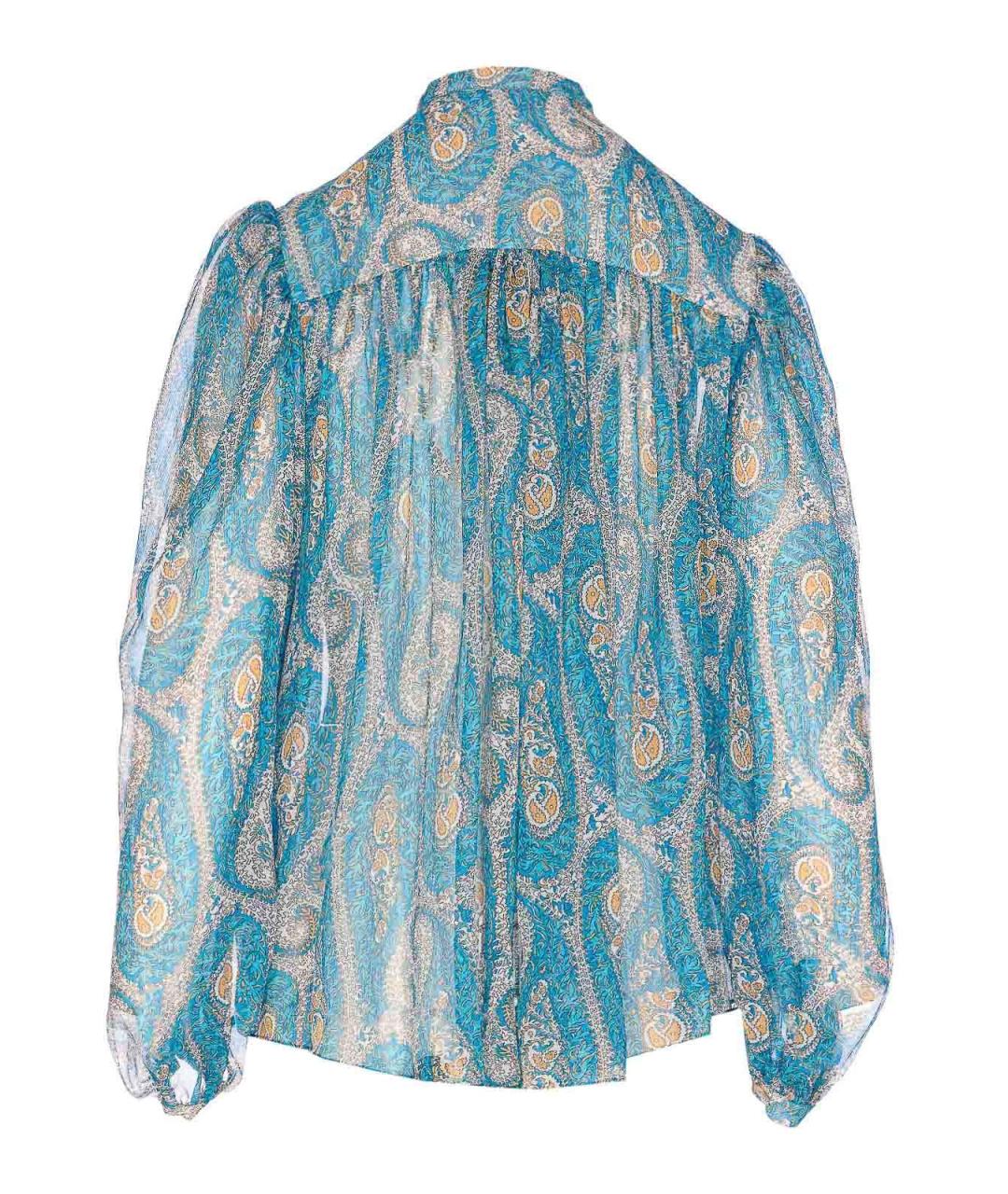 ETRO Синяя шелковая рубашка, фото 2