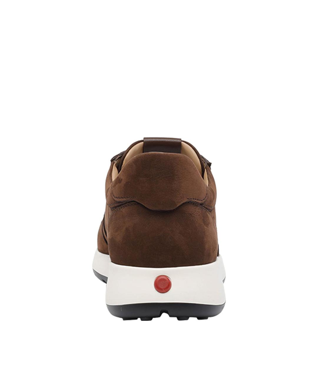 TOD'S Коричневые замшевые низкие кроссовки / кеды, фото 4