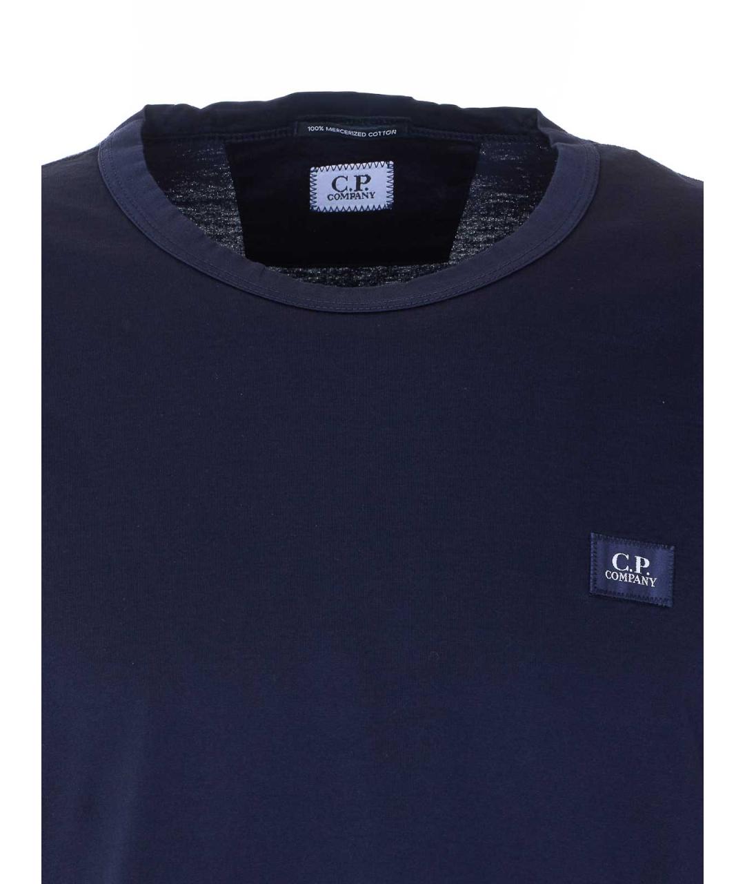 CP COMPANY Синяя хлопковая футболка, фото 4
