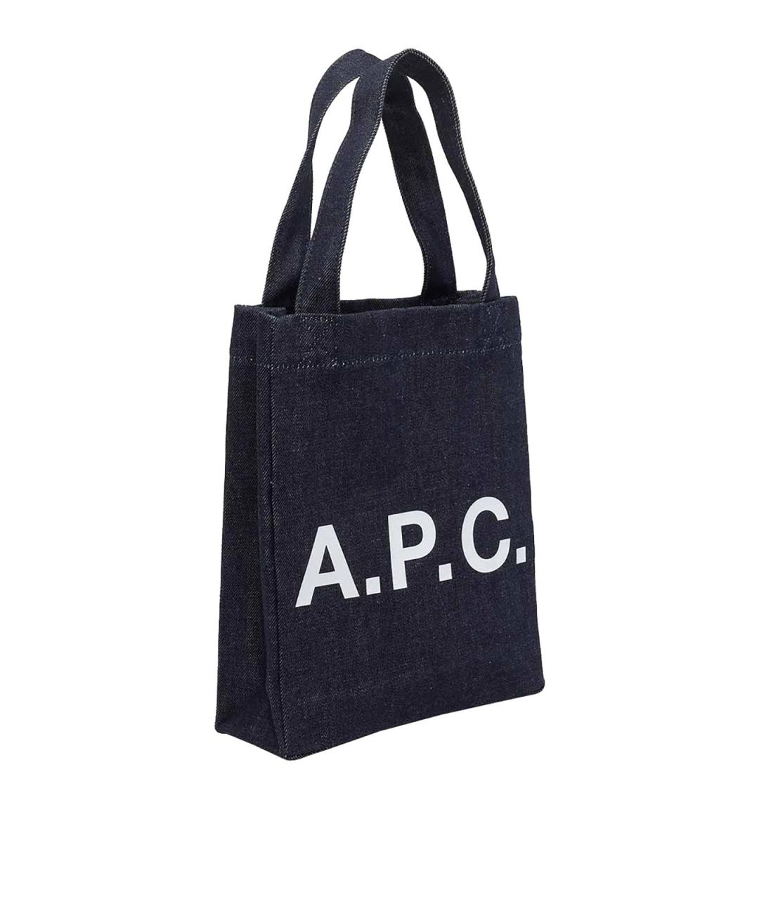 A.P.C. Синяя хлопковая сумка тоут, фото 2