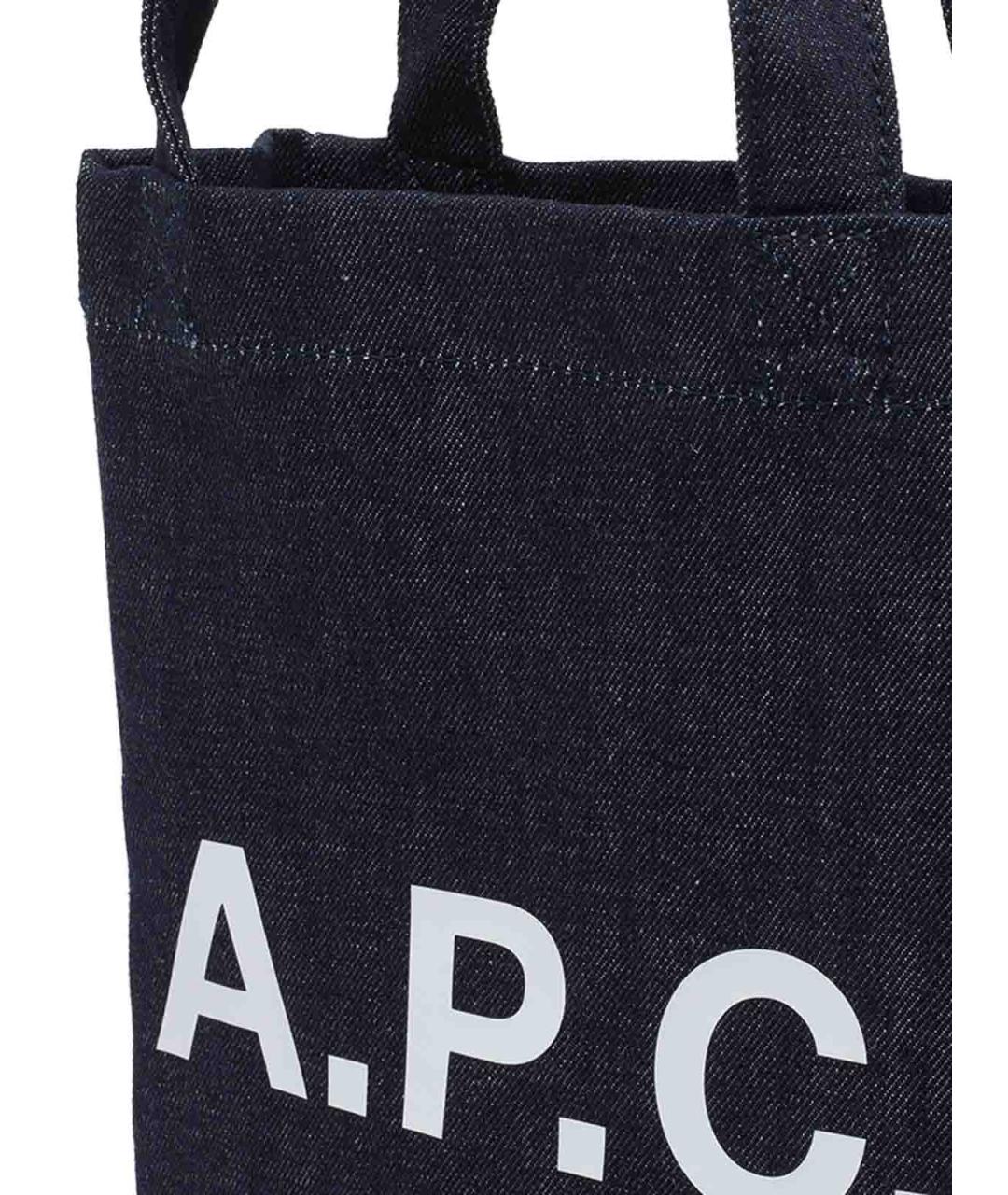 A.P.C. Синяя хлопковая сумка тоут, фото 4
