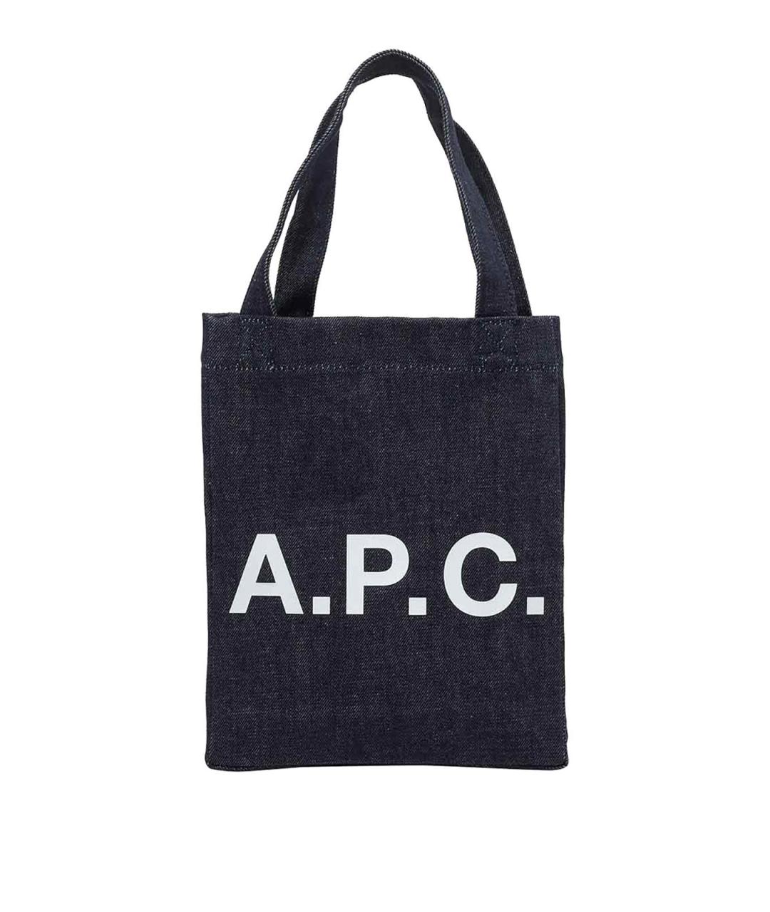 A.P.C. Синяя хлопковая сумка тоут, фото 1