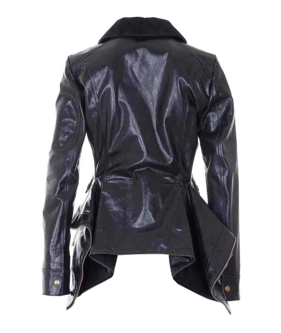 ALEXANDER MCQUEEN Синяя кожаная куртка, фото 3